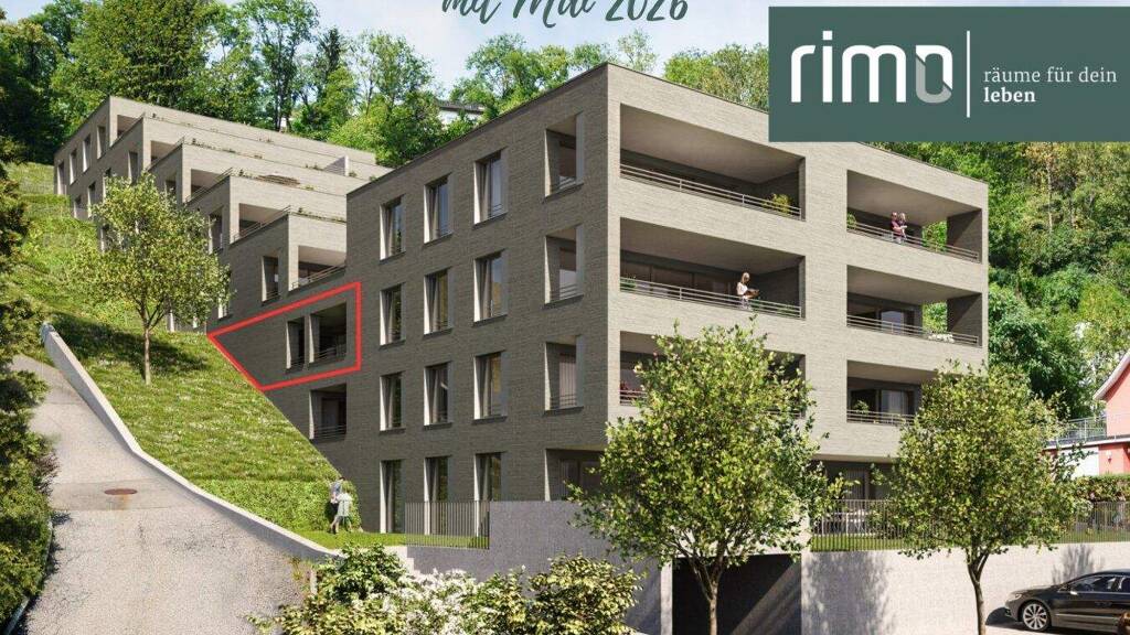 Terrassenwohnung zum Kauf - Erstbezug 425.000 € 2 Zimmer 56,4 m² 2. Geschoss frei ab 01.07.2026 Mutterstraße 11 Feldkirch 6800