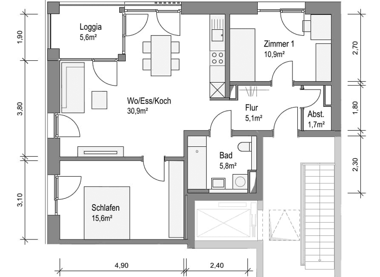 Wohnung zur Miete 1.172 € 3 Zimmer 73 m²<br/>Wohnfläche 5.<br/>Geschoss 01.07.2025<br/>Verfügbarkeit Johannes-Hoffmann-Straße 7 Bamberg Bamberg 96052