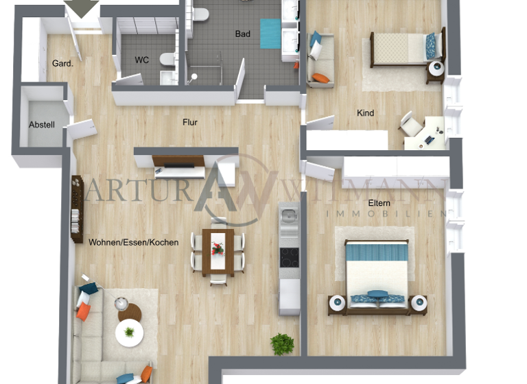 Wohnung zum Kauf provisionsfrei 399.900 € 3 Zimmer 101,4 m²<br/>Wohnfläche Leutkirchstraße 41 Oberschopfheim Friesenheim 77948