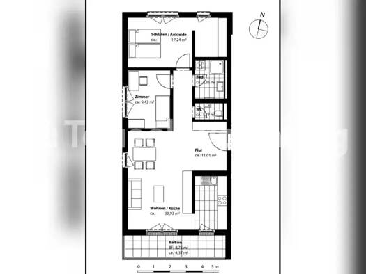 Wohnung zur Miete Tauschwohnung 900 € 3 Zimmer 80 m² 3. Geschoss Tegel Berlin 13437