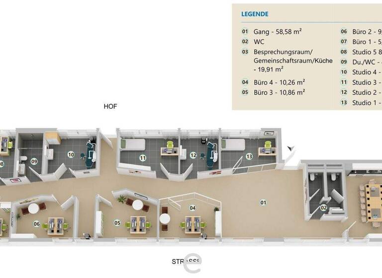 Praxis zur Miete 160 € 9 Zimmer Elsbethen 5061