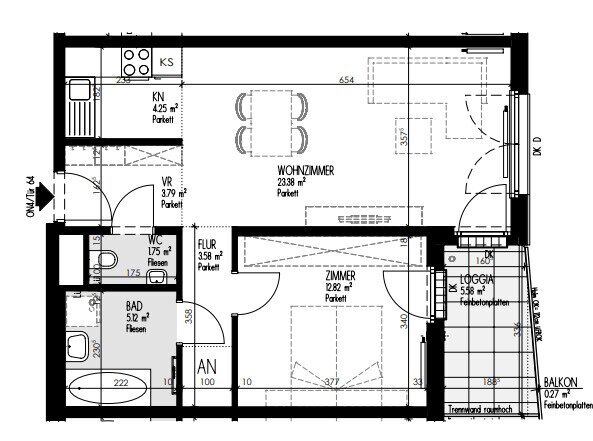 Wohnung zur Miete 909 € 2 Zimmer 54,7 m²<br/>Wohnfläche 4.<br/>Geschoss Laaer-Berg-Straße 110 Wien 1100