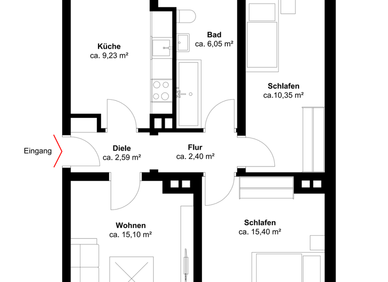 Wohnung zum Kauf 31.750 € 3 Zimmer 63,4 m² Altenpleen 18445