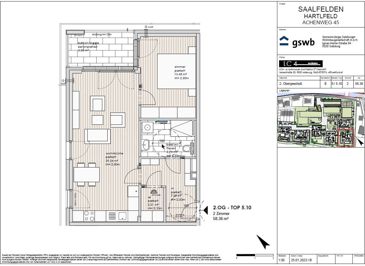 Wohnung zum Kauf provisionsfrei 345.964 € 2 Zimmer 58,4 m²<br/>Wohnfläche 2.<br/>Geschoss Achenweg 45 Saalfelden am Steinernen Meer 5760