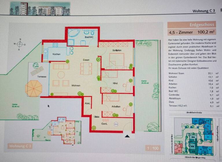 WG-Zimmer zur Miete 1.450 € 4,5 Zimmer 100 m² Geschoss EG/5 frei ab sofort Flugfeld Böblingen 71034