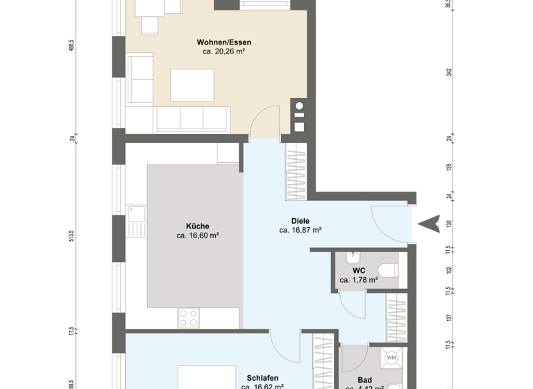 Wohnung zum Kauf 225.000 € 2 Zimmer 73 m² Kirchstraße 1 a Altusried 87452