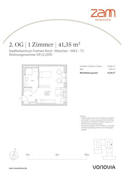 Wohnung zur Miete 999 € 1 Zimmer 41,4 m²<br/>Wohnfläche 2.<br/>Geschoss 01.04.2025<br/>Verfügbarkeit Emilie-Mauerer-Str. 7 Freiham München 81248