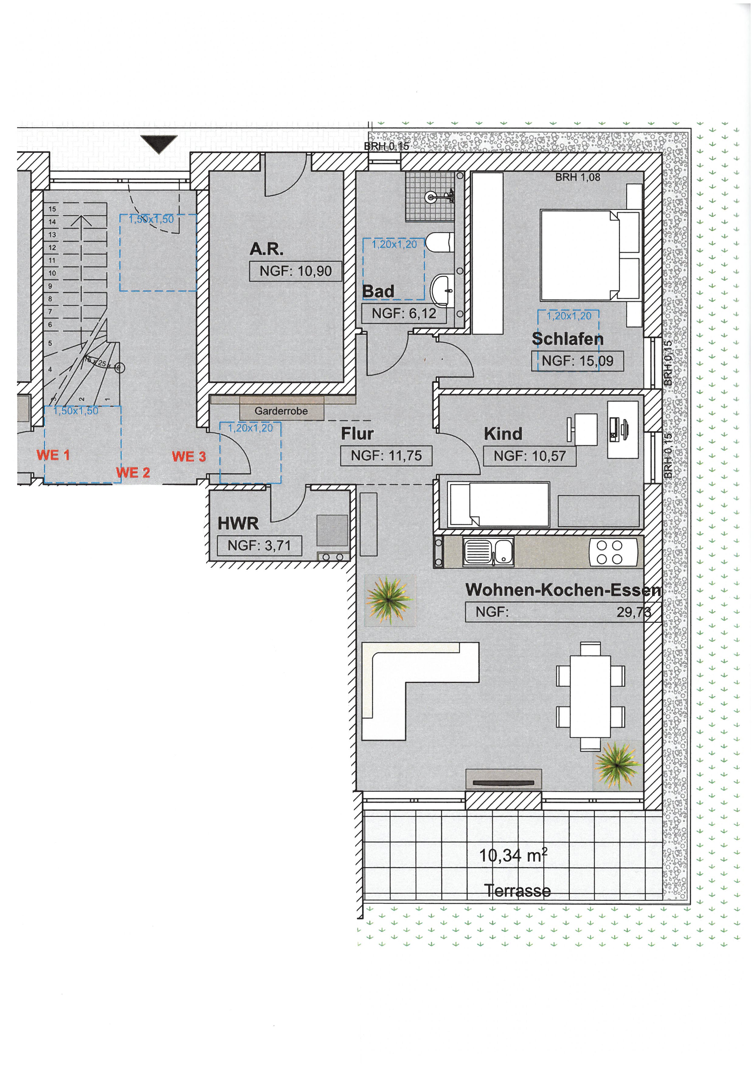 Wohnung zum Kauf provisionsfrei 224.000 € 3,5 Zimmer 79,9 m²<br/>Wohnfläche EG<br/>Geschoss Buweiler Wadern 66687