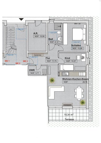 Wohnung zum Kauf provisionsfrei 224.000 € 3,5 Zimmer 79,9 m² EG Buweiler Wadern 66687