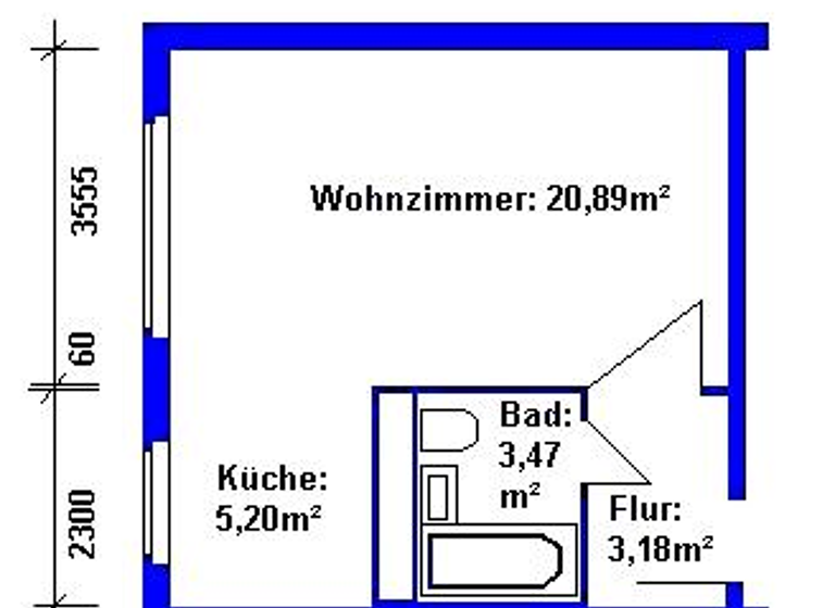 Studio zur Miete 238 € 1 Zimmer 32,7 m² 1. Geschoss Zingster Straße 5 Lausen-Grünau Leipzig 04207