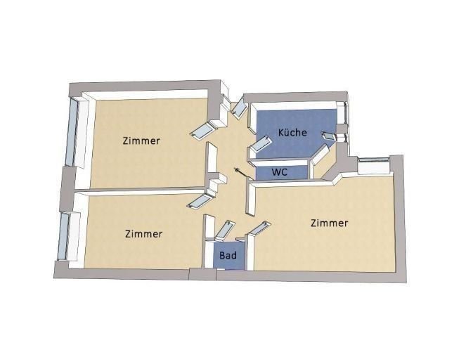 Wohnung zum Kauf 439.900 € 3 Zimmer 90 m²<br/>Wohnfläche Gesundbrunnen Berlin 13359