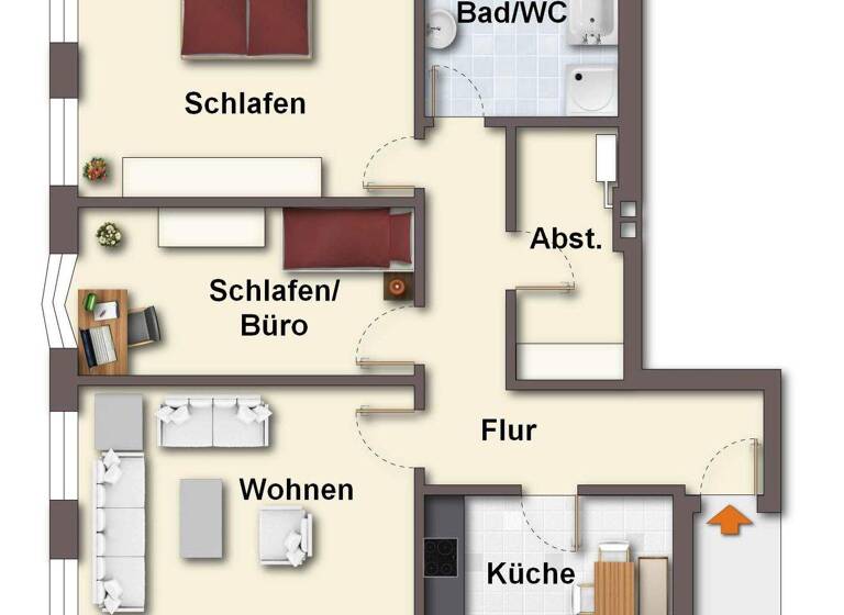 Wohnung zur Miete 550 € 3 Zimmer 97 m² frei ab sofort Papenburg 26871