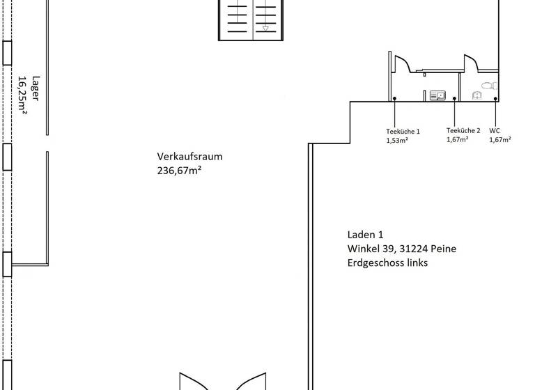 Verkaufsfläche zur Miete provisionsfrei 252 m² Verkaufsfläche Winkel 39 Kernstadt Nord Peine 31224