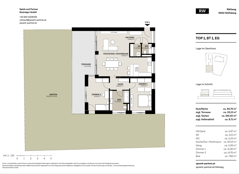 Wohnung zum Kauf provisionsfrei 488.000 € 3 Zimmer 95 m² Wolfsberg 9400