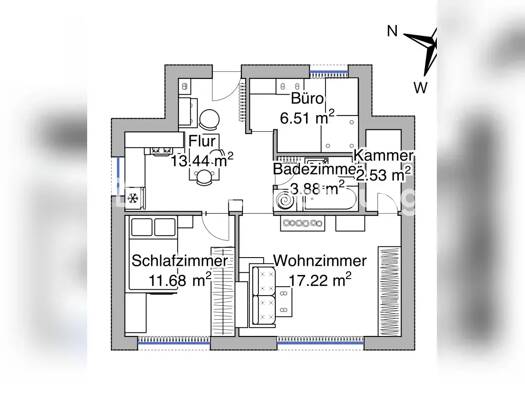 Wohnung zur Miete Tauschwohnung 380 € 2,5 Zimmer 53 m² EG Glashütte Norderstedt 22851