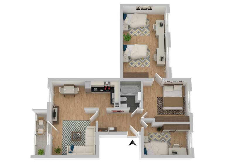 Wohnung zur Miete 510 € 4 Zimmer 77,3 m²<br/>Wohnfläche 4.<br/>Geschoss 01.07.2025<br/>Verfügbarkeit Auenstraße 56 Suhl Suhl 98529