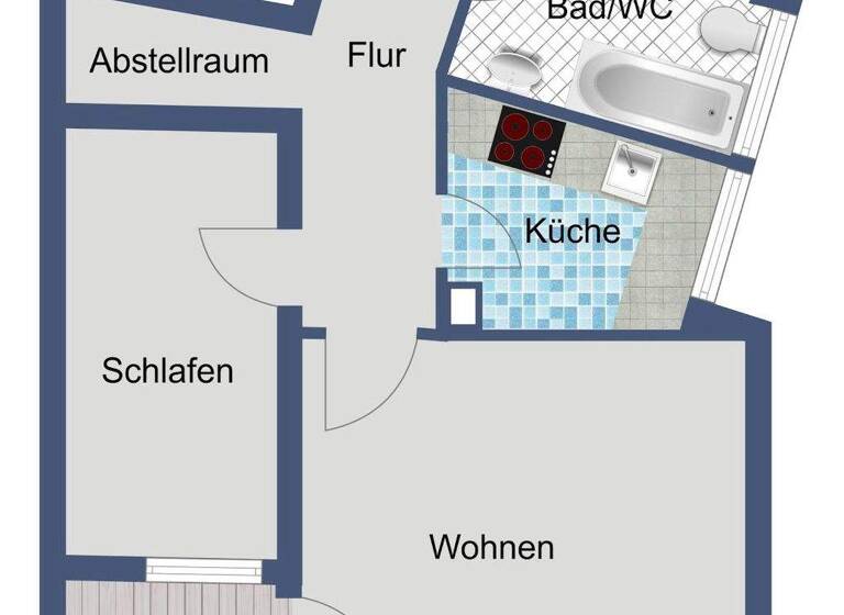Wohnung zur Miete nur mit Wohnberechtigungsschein 237 € 2 Zimmer 49,5 m² 2. Geschoss frei ab 01.05.2026 Am Breitenbacher Weg 20 Rotenburg Rotenburg a. d. Fulda 36199