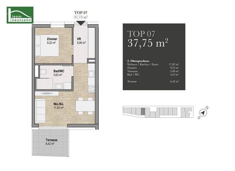 Wohnung zum Kauf - Erstbezug provisionsfrei 233.700 € 2 Zimmer 37,1 m² 2. Geschoss Sankt Leonhard Graz 8010