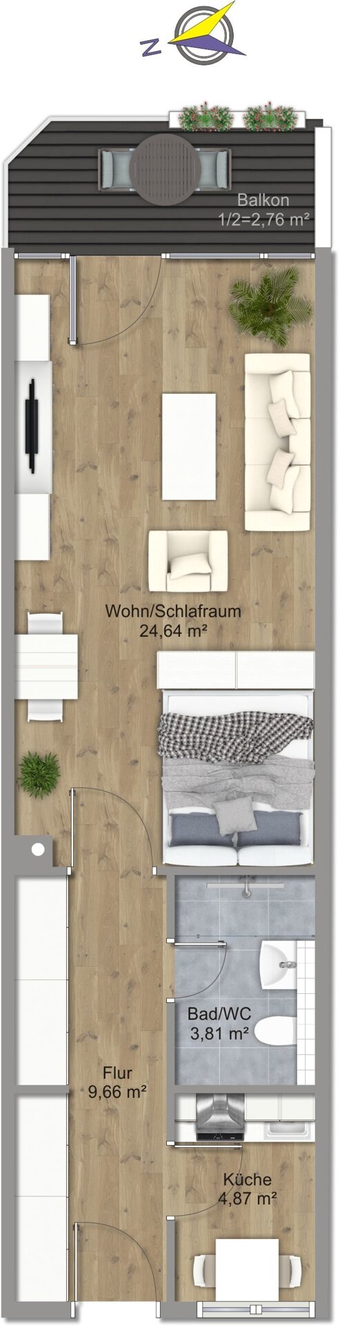 Wohnung zur Miete Wohnen auf Zeit 1.990 € 1 Zimmer 46 m²<br/>Wohnfläche 01.01.2025<br/>Verfügbarkeit Englischer Garten Süd München-Lehel 80538