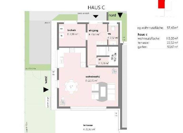 Doppelhaushälfte zum Kauf 435.000 € 4 Zimmer 113 m² 256 m² Grundstück Steinabrückl 2752