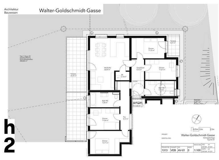 Wohnung zum Kauf - Erstbezug provisionsfrei 729.956 € 5 Zimmer 111,5 m² EG Walter-Goldschmidt-Gasse 10 Sankt Peter Graz 8042