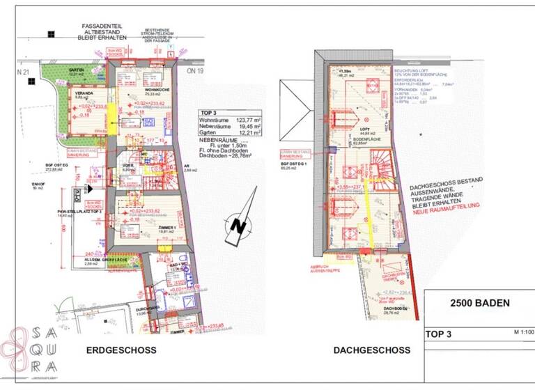 Wohnung zum Kauf 659.000 € 103 m² Baden 2500