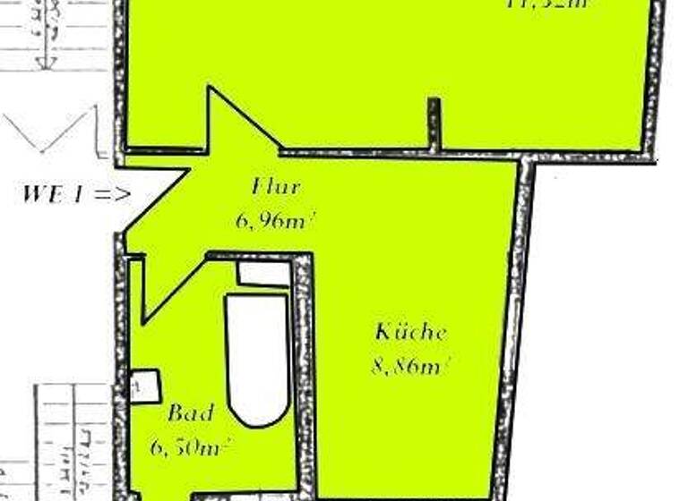 Wohnung zur Miete 360 € 2 Zimmer 51 m² Gotha 99867