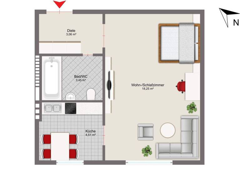 Studio zum Kauf 1 Zimmer 29,3 m² 2. Geschoss Untergiesing-Harlaching München 81543