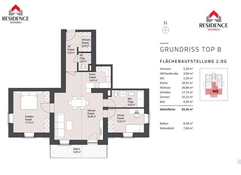 Wohnung zum Kauf - Erstbezug 670.000 € 3 Zimmer 83,4 m² 2. Geschoss Mertensstraße 7 Salzburg 5020