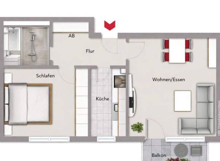 Wohnung zum Kauf provisionsfrei 234.000 € 2 Zimmer 53 m² 3. Geschoss Griesheim Frankfurt 65933