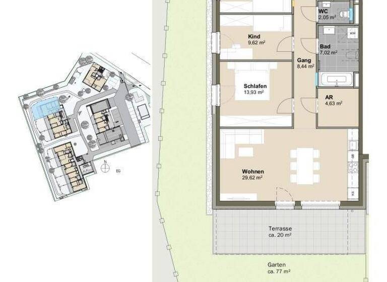 Wohnung zum Kauf - Neubau provisionsfrei 563.000 € 4 Zimmer 88,5 m² Salzachtalstraße 18a Hallein 5400