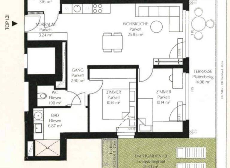 Wohnung zur Miete - Erstbezug 1.707 € 3 Zimmer 64,7 m² 4. Geschoss Schimmelgasse Wien 1030