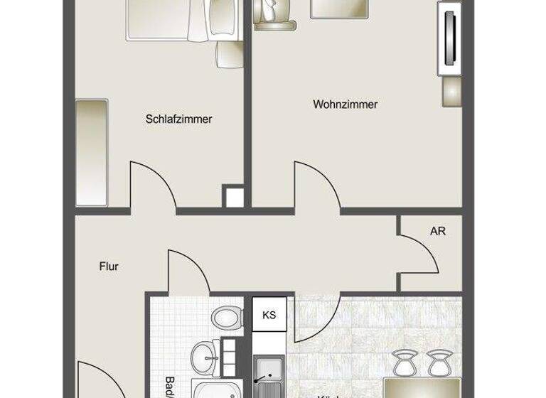 Wohnung zum Kauf 220.000 € 2 Zimmer 56,3 m² EG Zollhaus Nürnberg 90471