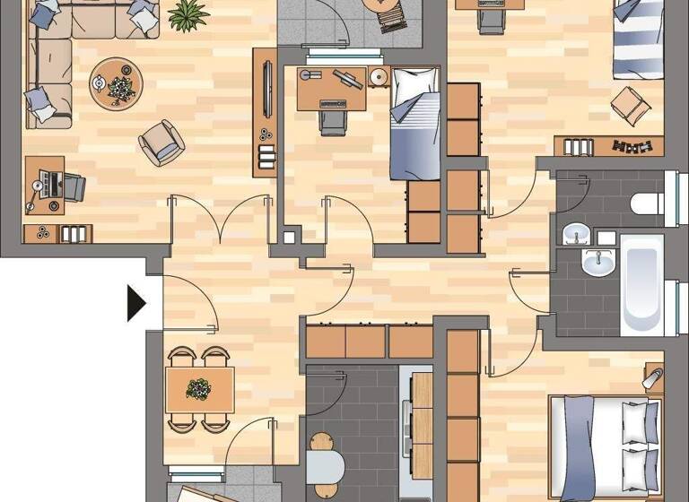 Wohnung zur Miete 509 € 4 Zimmer 85,3 m² 1. Geschoss Christrosenstraße 4 Wiesmoor 26639