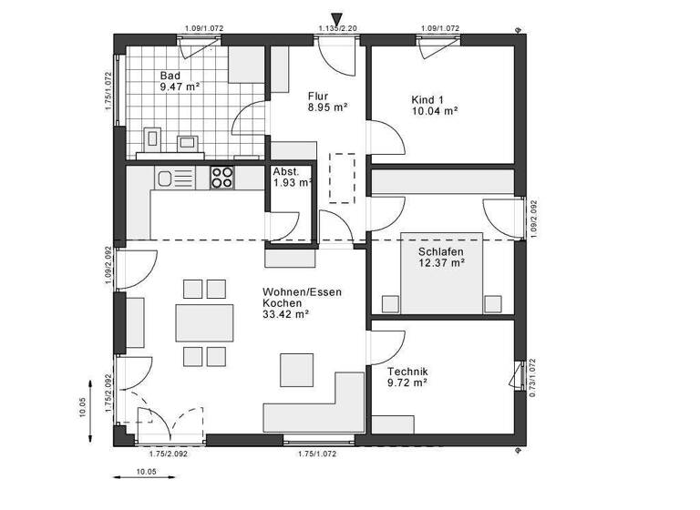 Bungalow zum Kauf provisionsfrei 275.759 € 3 Zimmer 85 m² 553 m² Grundstück Bad Hersfeld 36251