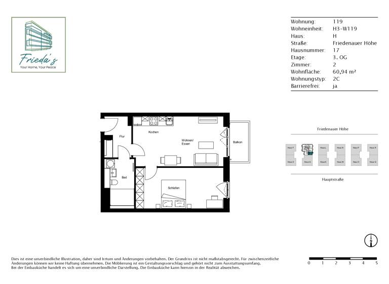 Wohnung zur Miete 1.570 € 2 Zimmer 60,9 m²<br/>Wohnfläche 3.<br/>Geschoss Friedenauer Höhe 17 Friedenau Berlin 12159