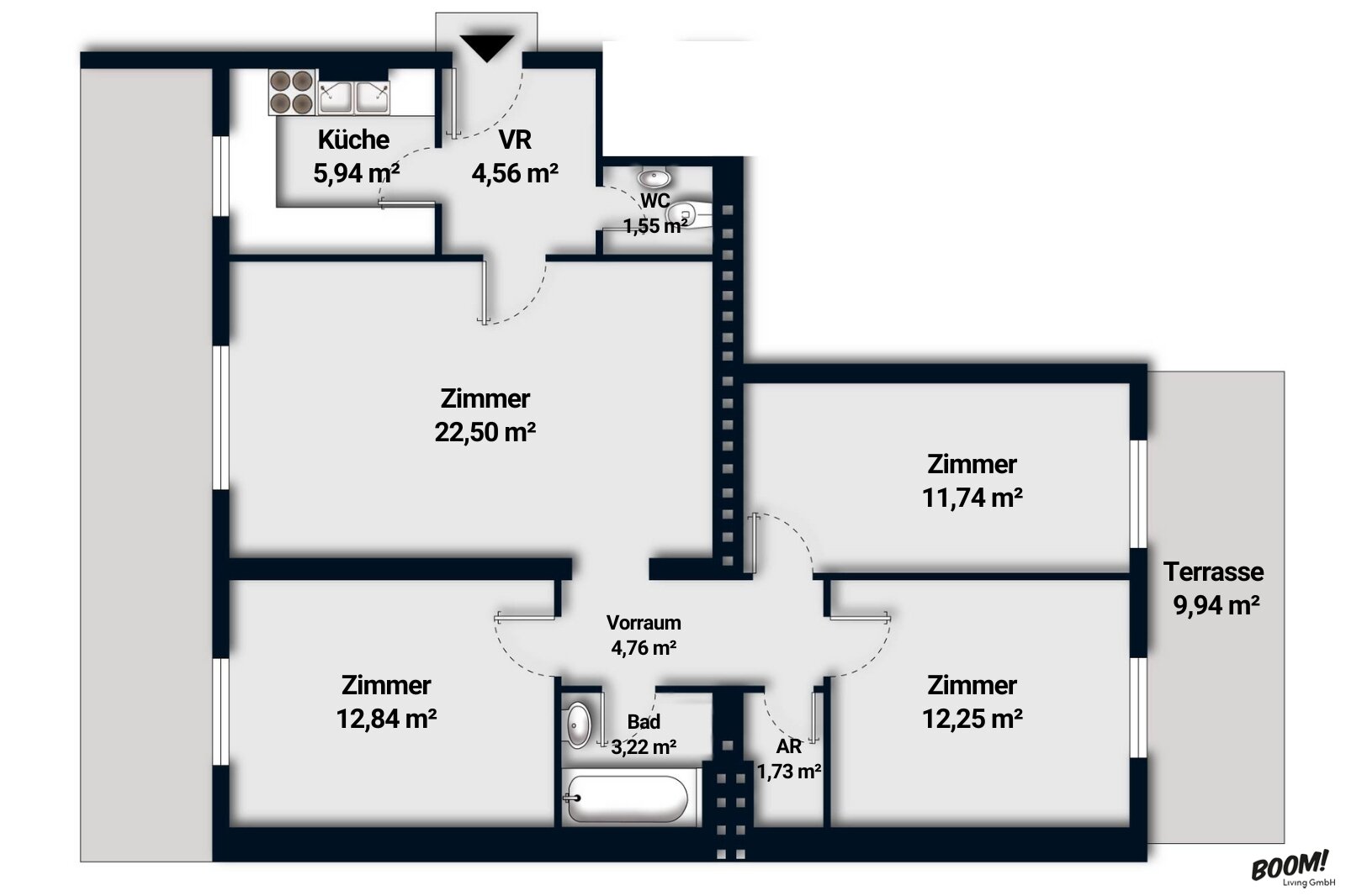 Wohnung zum Kauf 250.000 € 4 Zimmer 88 m²<br/>Wohnfläche Wien,Brigittenau 1200