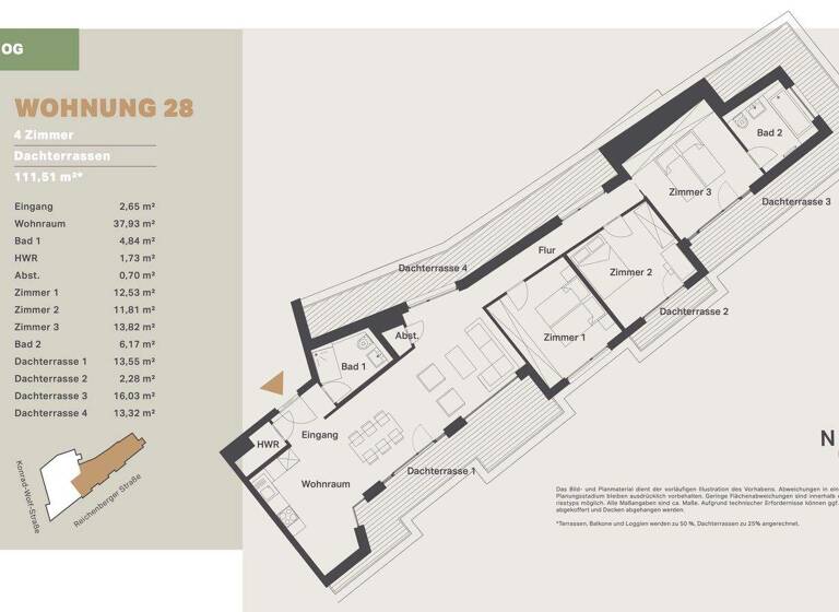 Wohnung zum Kauf - Erstbezug provisionsfrei 870.000 € 4 Zimmer 111,5 m² 4. Geschoss Reichenberger Straße 11 Alt-Hohenschönhausen Berlin 13055