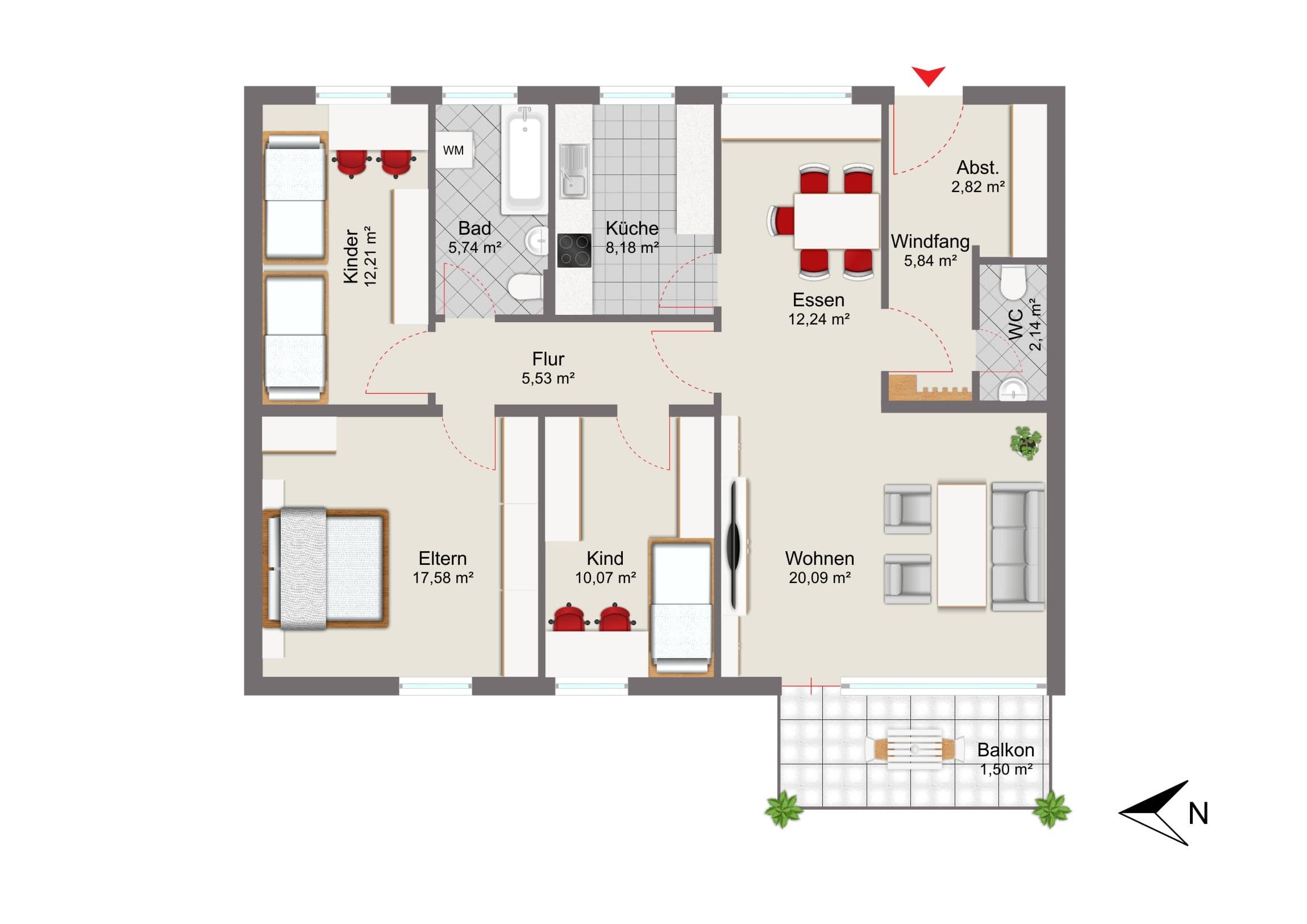 Wohnung zum Kauf 250.000 € 4 Zimmer 100,8 m²<br/>Wohnfläche 1.<br/>Geschoss Lauingen Lauingen 89415