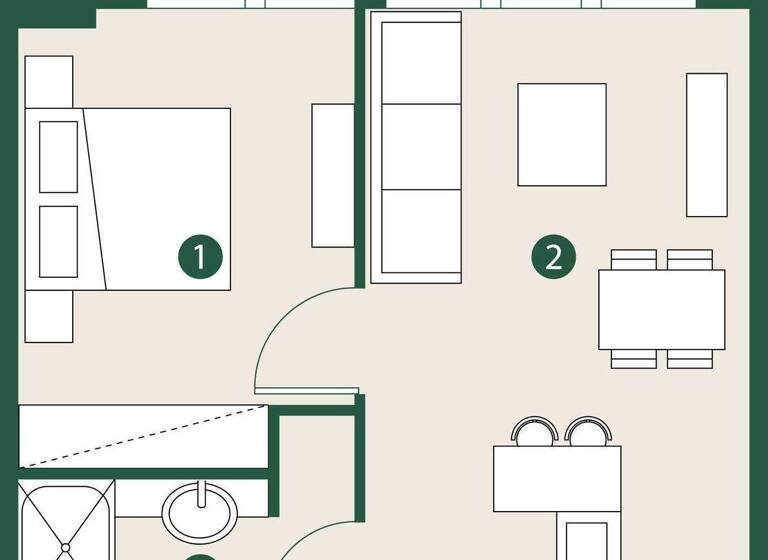Wohnung zum Kauf provisionsfrei 269.824 € 2 Zimmer 60,5 m² Dubai 00000