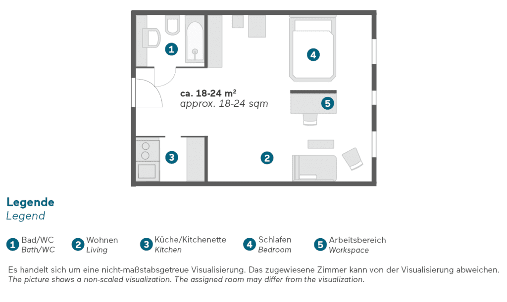 Wohnung zur Miete Wohnen auf Zeit 1.650 € 1 Zimmer 18 m²<br/>Wohnfläche ab sofort<br/>Verfügbarkeit Adenauerallee Vor dem Koblenzer Tor Bonn 53113