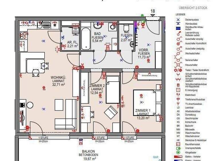 Wohnung zur Miete - Erstbezug 712 € 3 Zimmer 80 m² 2. Geschoss Bahnhofstraße Wieselburg 3250