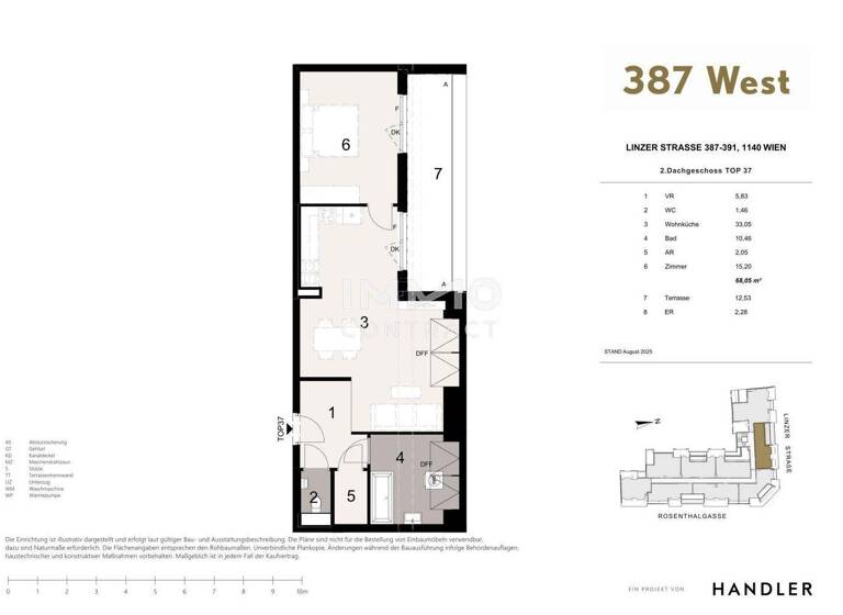 Wohnung zum Kauf 402.000 € 2 Zimmer 68,1 m² 3. Geschoss Wien 1140