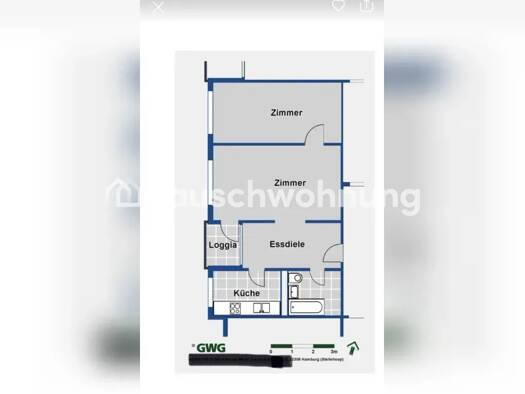 Wohnung zur Miete Tauschwohnung 450 € 2 Zimmer 59 m² 2. Geschoss Steilshoop Wandsbek 22309