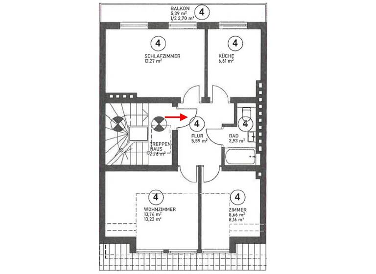 Wohnung zum Kauf 179.000 € 3 Zimmer 51 m²<br/>Wohnfläche Dachgeschoss<br/>Geschoss Regensburger Straße Bremen 28215