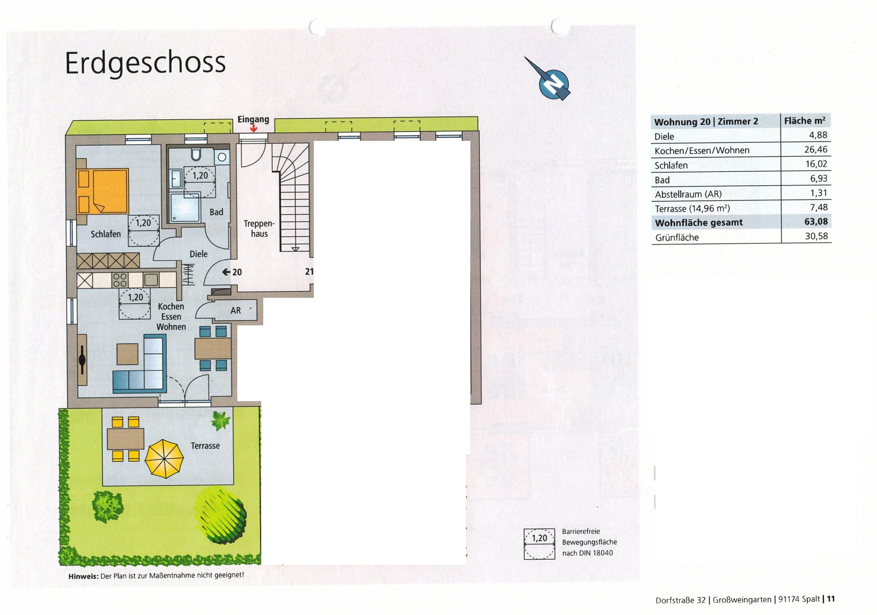 Terrassenwohnung zur Miete 850 € 2 Zimmer 63 m²<br/>Wohnfläche EG<br/>Geschoss ab sofort<br/>Verfügbarkeit Großweingarten Spalt 91174