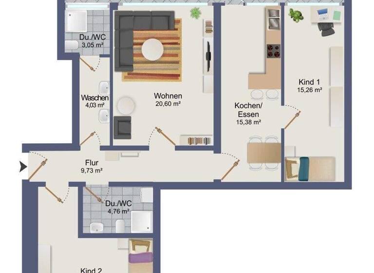 Wohnung zum Kauf 399.000 € 3 Zimmer 99 m² 2. Geschoss Hochzoll Augsburg 86163