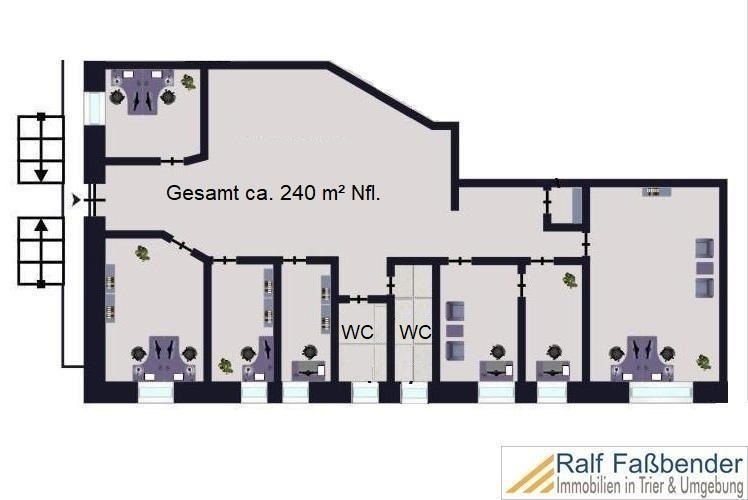 Bürofläche zur Miete 1.200 € 240 m²<br/>Bürofläche Hahn 56850