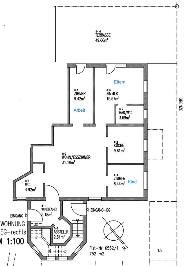 Wohnung zur Miete 1.290 € 4 Zimmer 116 m²<br/>Wohnfläche EG<br/>Geschoss Bammental Bammental 69245