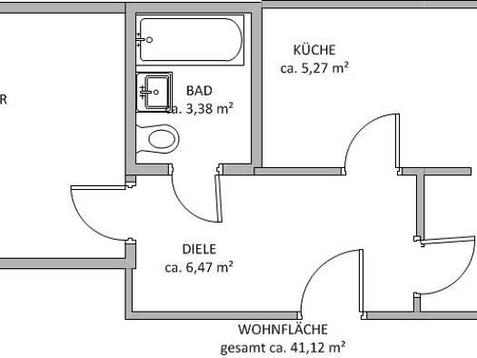 Wohnung zur Miete 288 € 2 Zimmer 41 m² frei ab sofort Wolfen Bitterfeld-Wolfen 06766
